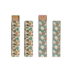 Safety Matches in Matchbox w/ Seasonal Pattern, 4 Styles