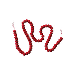 Handmade Wool Felt Ball Garland, Red