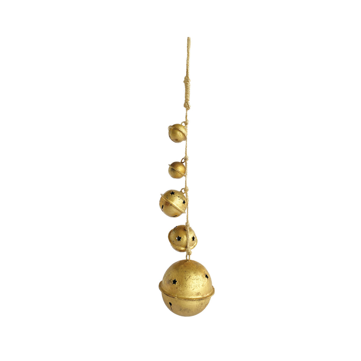 Hanging Metal Bells with Star Cut-Outs