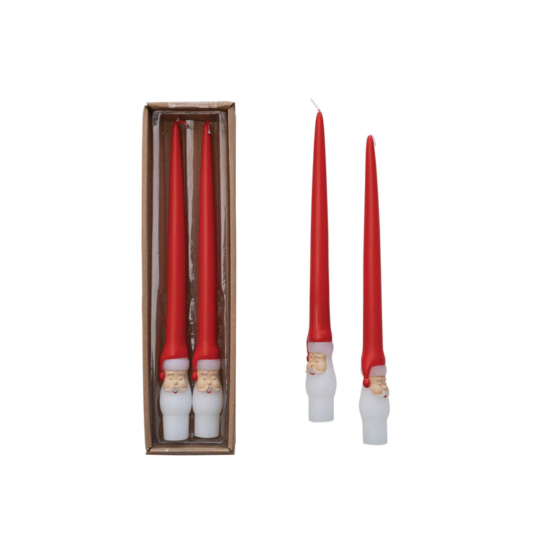 Unscented Santa Taper Candles
