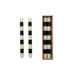Unscented Taper Candles with Stripes