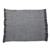Brushed New Zealand Wool Striped Throw w/ Ruffled Edge