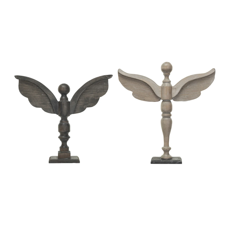 Carved Pine Wood Angels