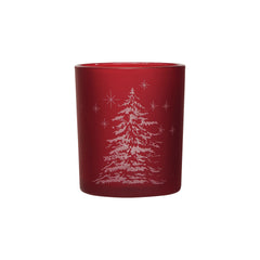Glass Tealight/Votive Holder with Laser Etched Trees