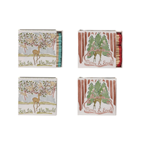 Safety Matches in Matchbox w/ Reindeer &amp; Holiday Saying, 2 Styles