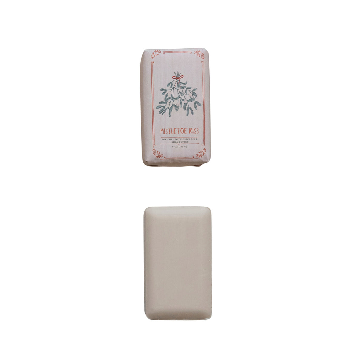 Candy Cane Scented Olive Oil &amp; Shea Butter Milled Bar Soap