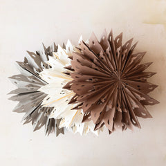 30" Recycled Paper Folding Snowflake Ornament w/ LED Light String, 3 Colors