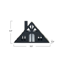 Metal House w/ LED Candle, Black