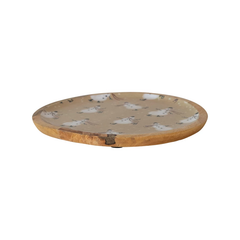Enameled Mango Wood Tray w/ Snowman Pattern, Multi Color
