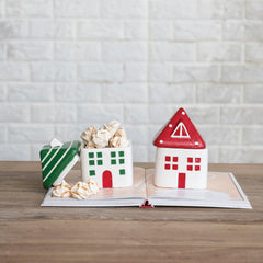 Hand-Painted Ceramic House Shaped Jar, 2 Styles