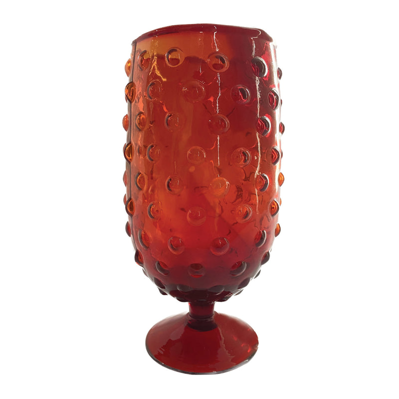 Glass Hobnail Stemmed Drinking Glass