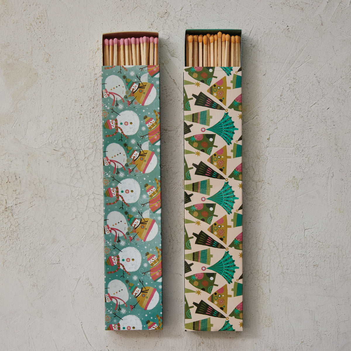 Safety Matches in Matchbox w/ Seasonal Pattern, 4 Styles