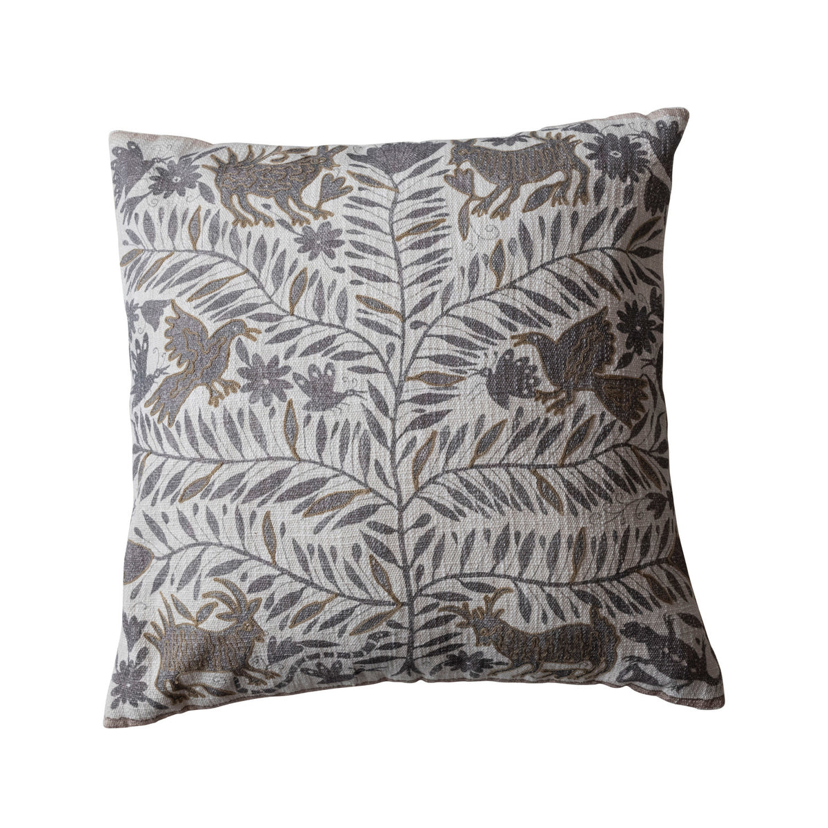 Otomi Pattern &amp; Chambray Back Pillow