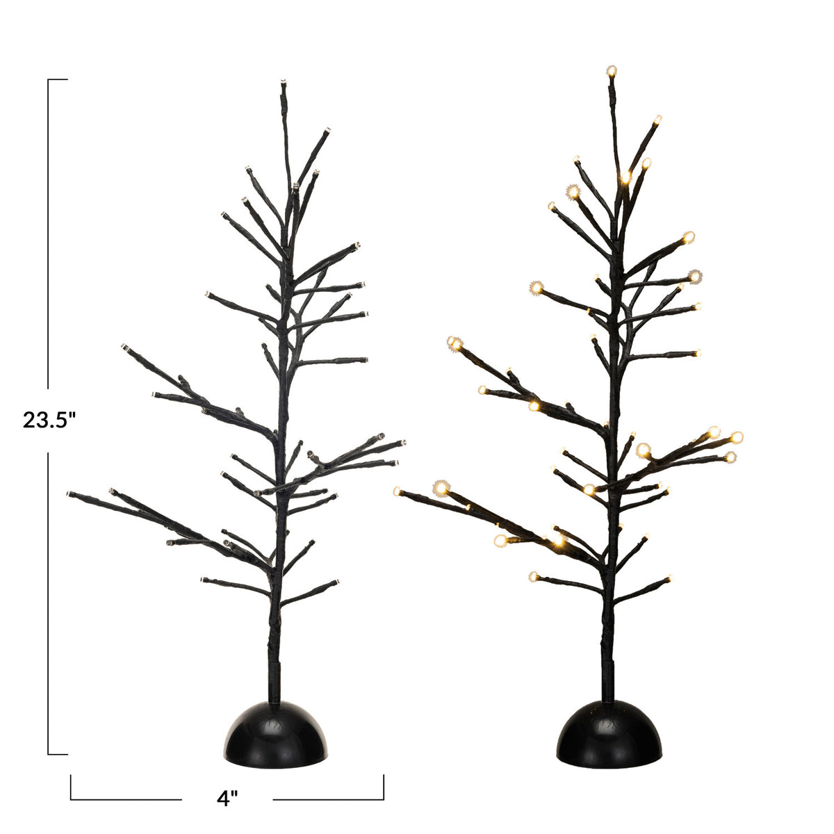 Metal Tree w/ LED Lights, Black