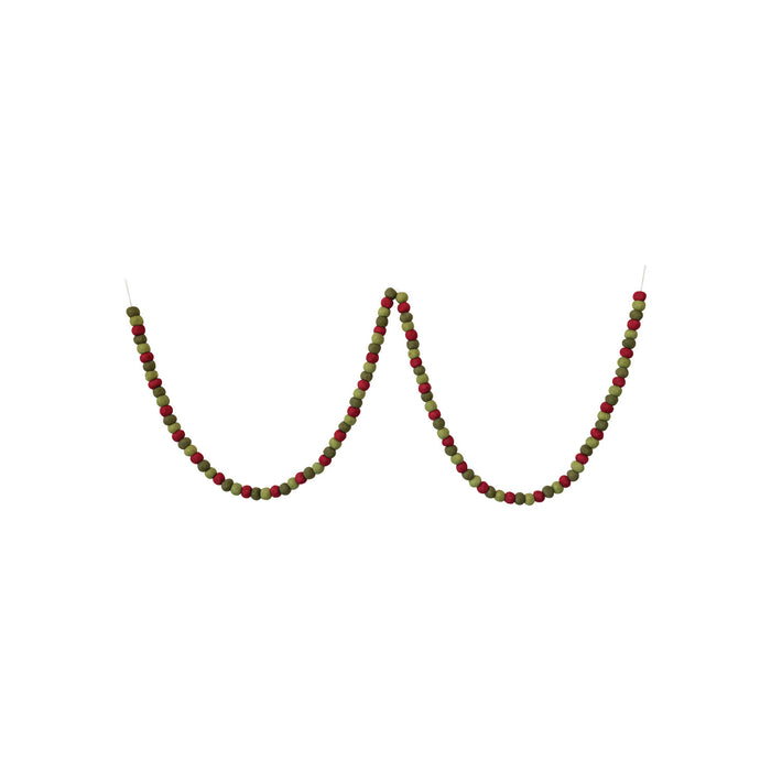 Handmade Wool Felt Ball Garland In Printed Drawstring Bag
