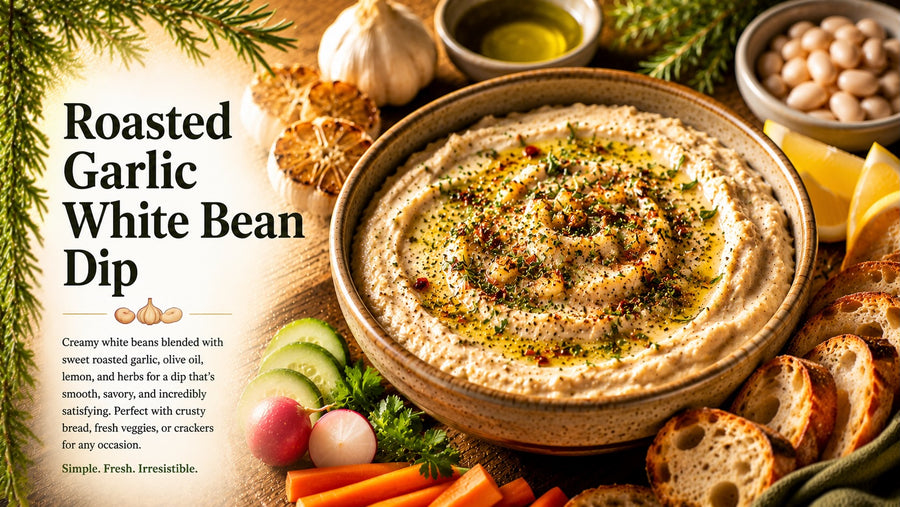 Roasted Garlic White Bean Dip