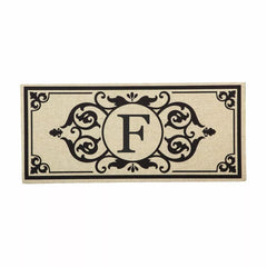 Cambridge Monogram Burlap Sassafras Switch Mat, Letters A-Z, 22" X 10"