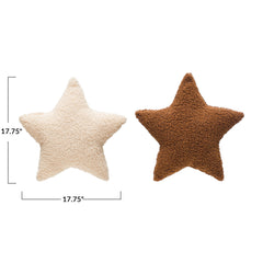 Faux Sherpa Star Shaped Pillow