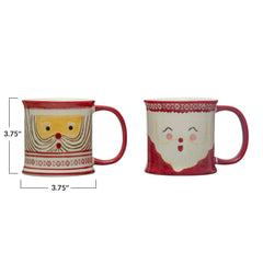 Hand-Painted Stoneware Mug w/ Santa
