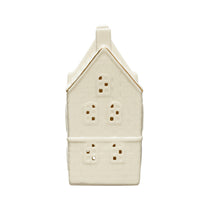 Stoneware House w/ LED Light &amp; Gold Electroplating