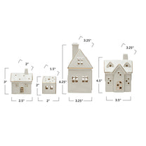Stoneware Village w/ LED Lights &amp; Gold Electroplating