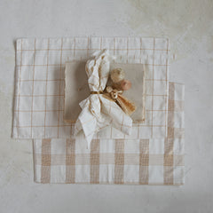Woven Cotton Placemat w/ Metallic Gold Thread