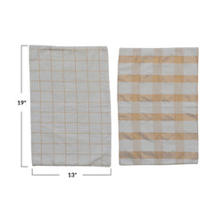 Woven Cotton Placemat w/ Metallic Gold Thread