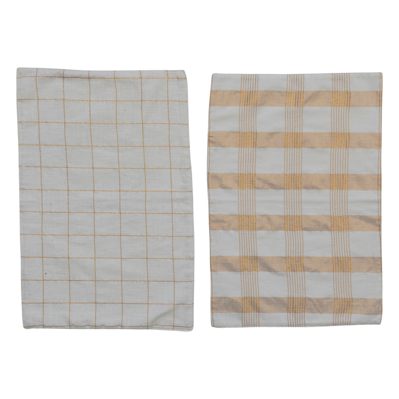 Woven Cotton Placemat w/ Metallic Gold Thread