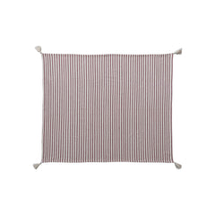 Cotton Slub Throw w/ Stripes & Tassels