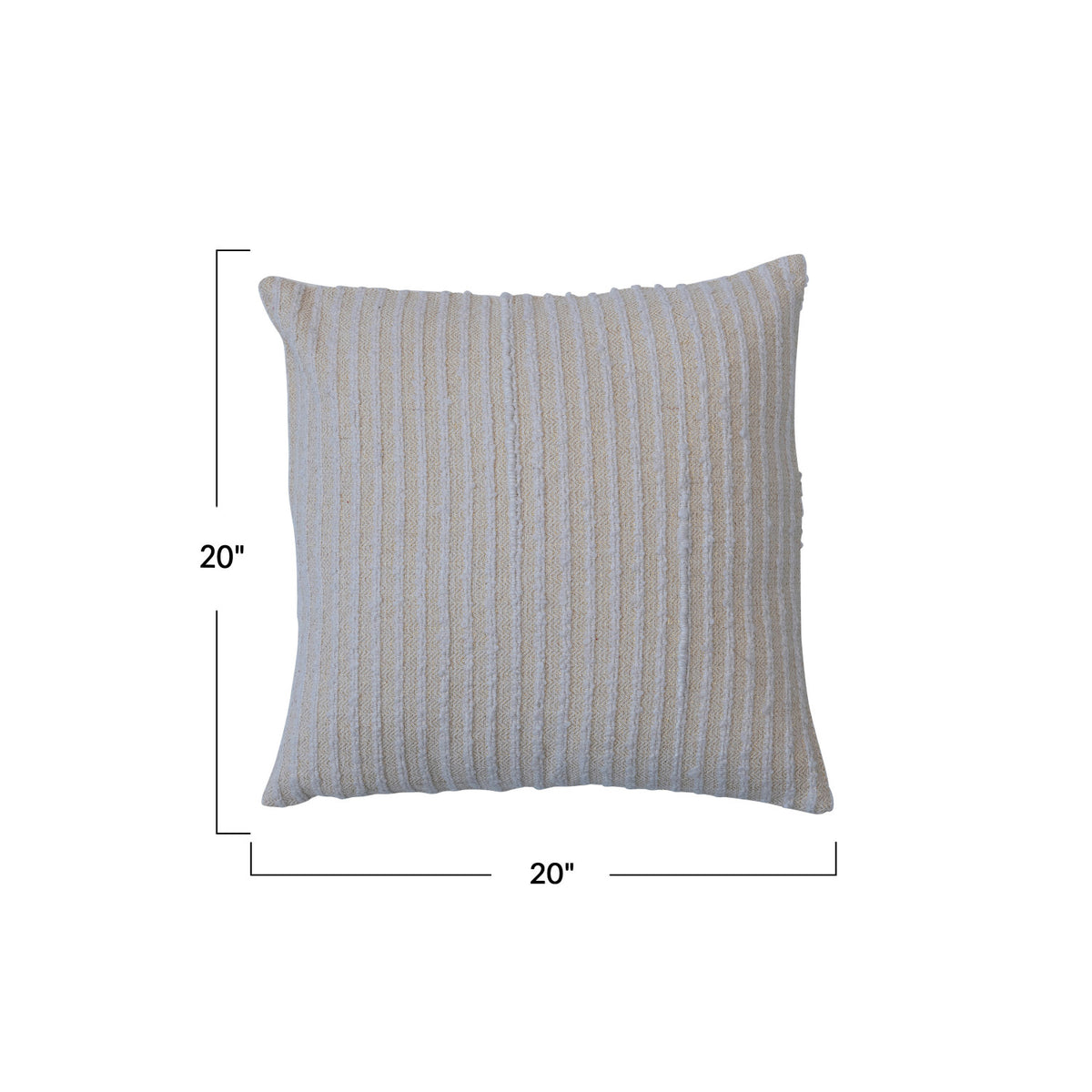 Cotton &amp; Acrylic Pillow w/ Stripes &amp; Gold Thread