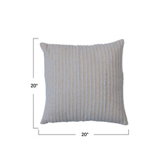 Cotton & Acrylic Pillow w/ Stripes & Gold Thread