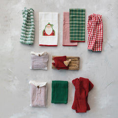 Cotten Waffle Weave Tea Towels with Kantha Stitch