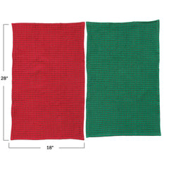 Cotten Waffle Weave Tea Towels with Kantha Stitch