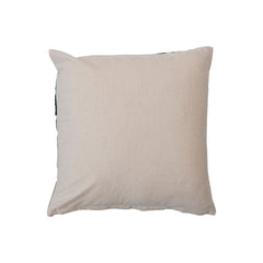 Cotton Slub Embroidered Pillow w/ Trees & French Knots