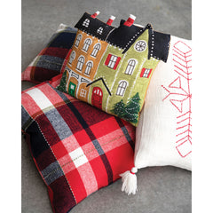House Shaped Pillow w/ Embroidery,