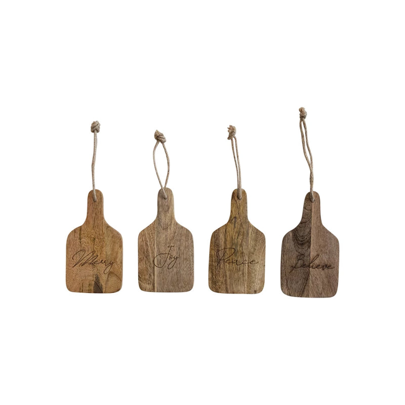 Mango Wood Cheese Board w/Etched Saying, 4 Styles