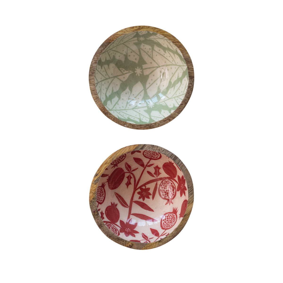 Mango Wood Bowl w/Christmas Tree Pattern