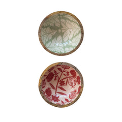 Mango Wood Bowl w/Christmas Tree Pattern