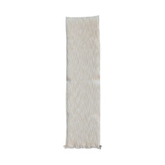 Woven Cotton Slub Table Runner w/ Metallic Gold Thread & Fringe, Natural