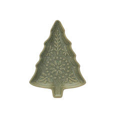 Stoneware Tree, Reactive Glaze, Green & Unglazed