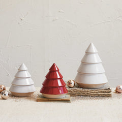 Stoneware Tree, Red & Unglazed