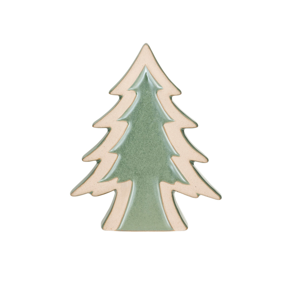 Stoneware Tree, Reactive Glaze, Green &amp; Unglazed