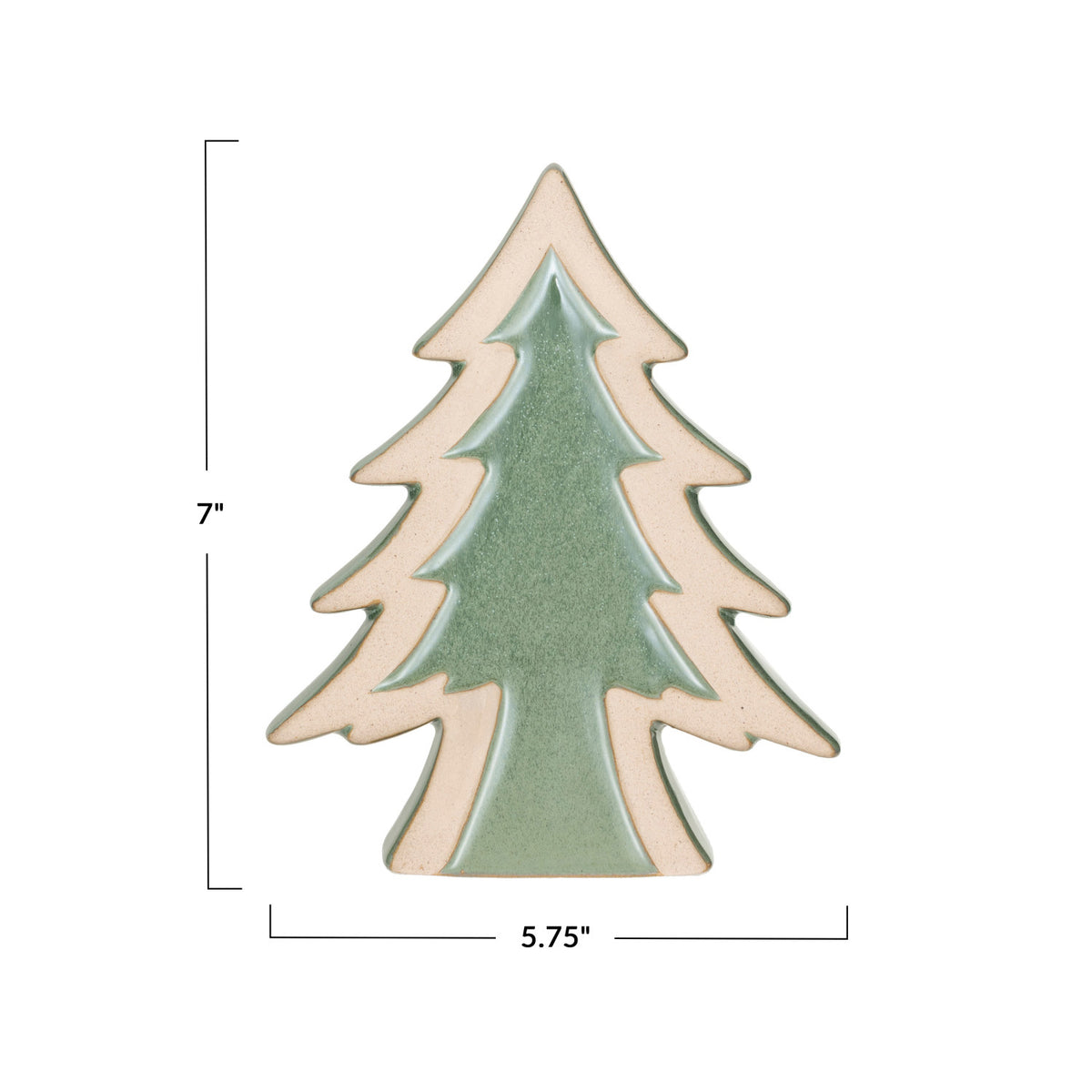 Stoneware Tree, Reactive Glaze, Green &amp; Unglazed