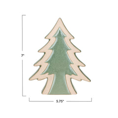 Stoneware Tree, Reactive Glaze, Green & Unglazed