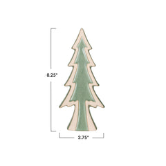 Stoneware Tree, Reactive Glaze, Green & Unglazed