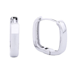 14K White Gold-Dipped Square Hoop Earrings