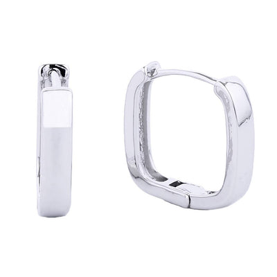 14K White Gold-Dipped Square Hoop Earrings