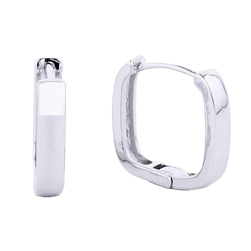 14K White Gold-Dipped Square Hoop Earrings