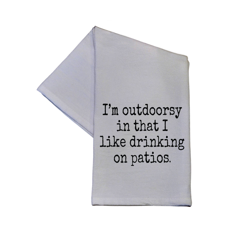 I'm Outdoorsy I Like Drinking On - Cotton Hand Towel