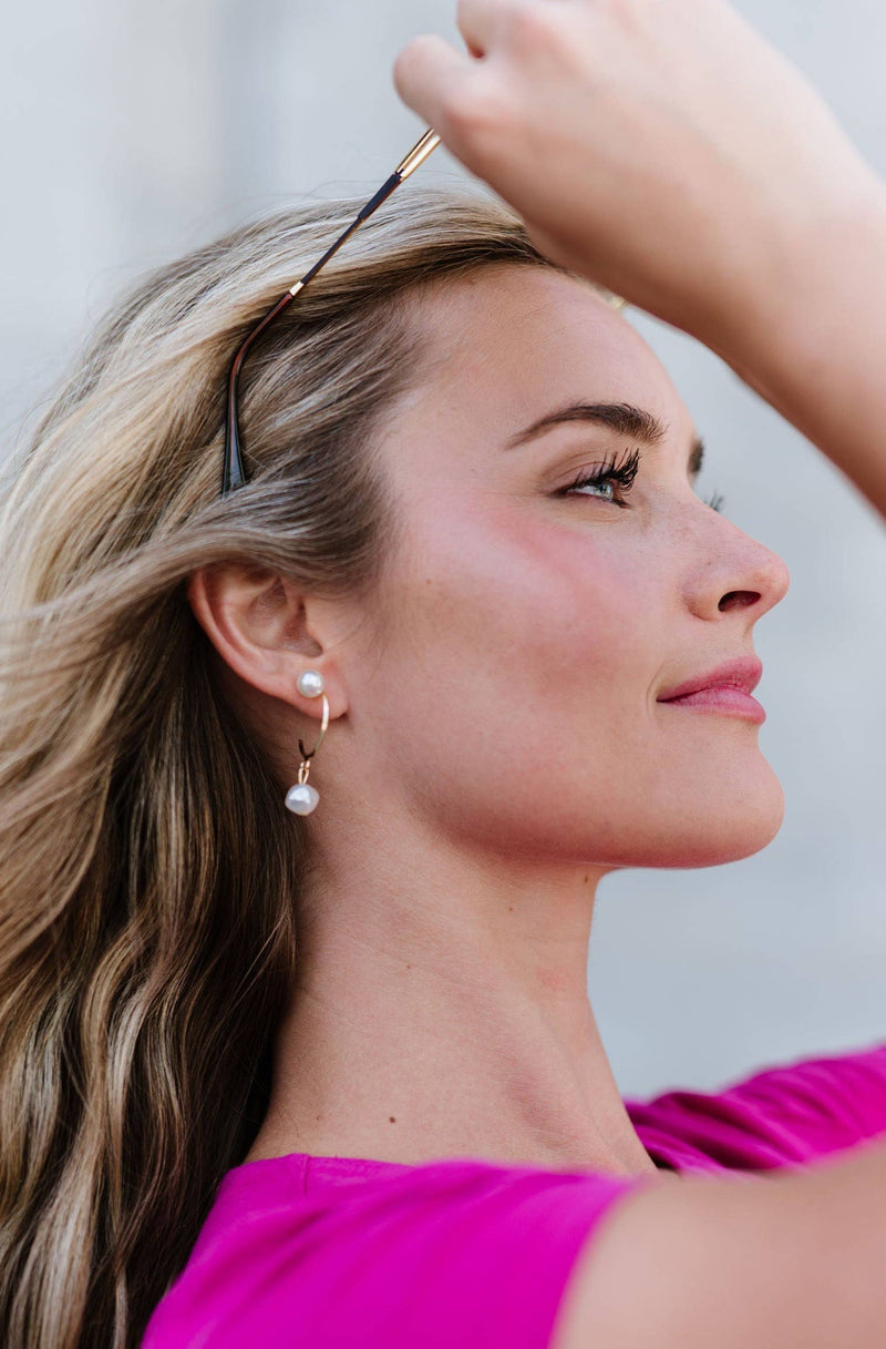Isla 3-piece Gold and Pearl Ring Earring Set